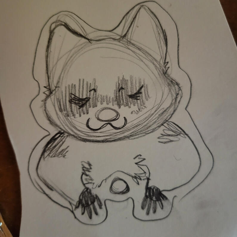the orginal sketch for the raccoon pin! The raccoon's name is Sluggy and they were orginially going to be handing out a lil berry. the orginal sketch for the raccoon pin! The raccoon's name is Sluggy and they were orginially going to be handing out a lil berry.