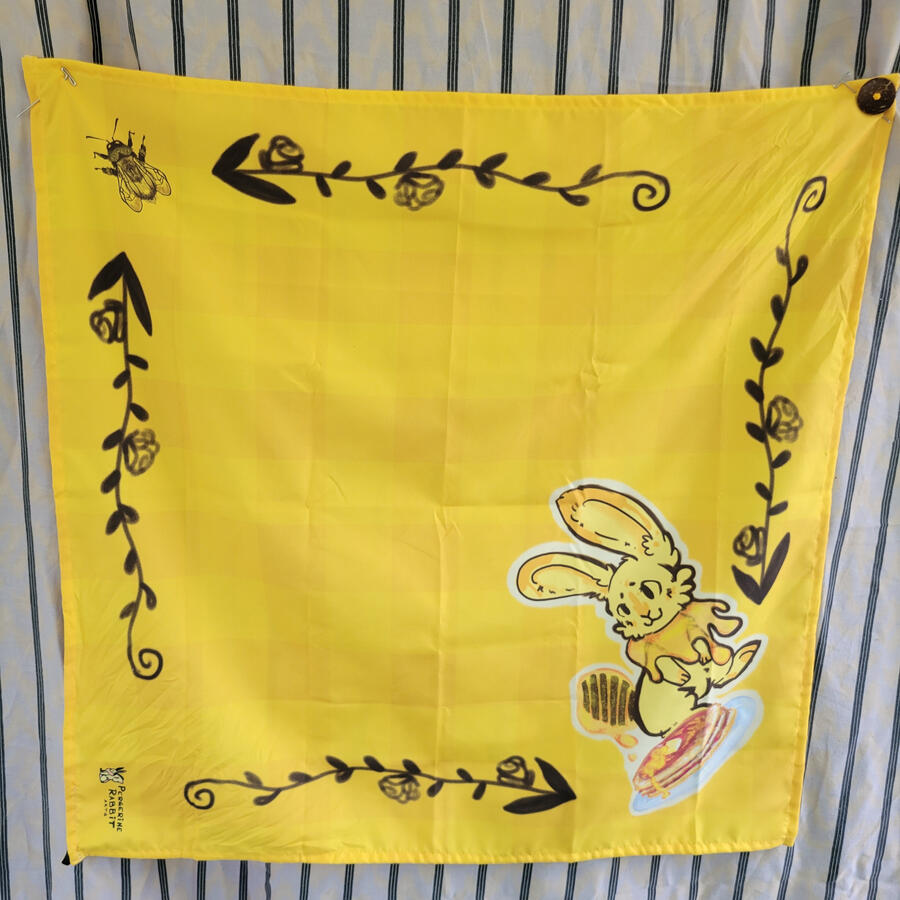 Honey Bunny bandana; feat button & loop closure for extra large necks-- Fursuits, anyone? :3 (or belt/buttcape usage)
