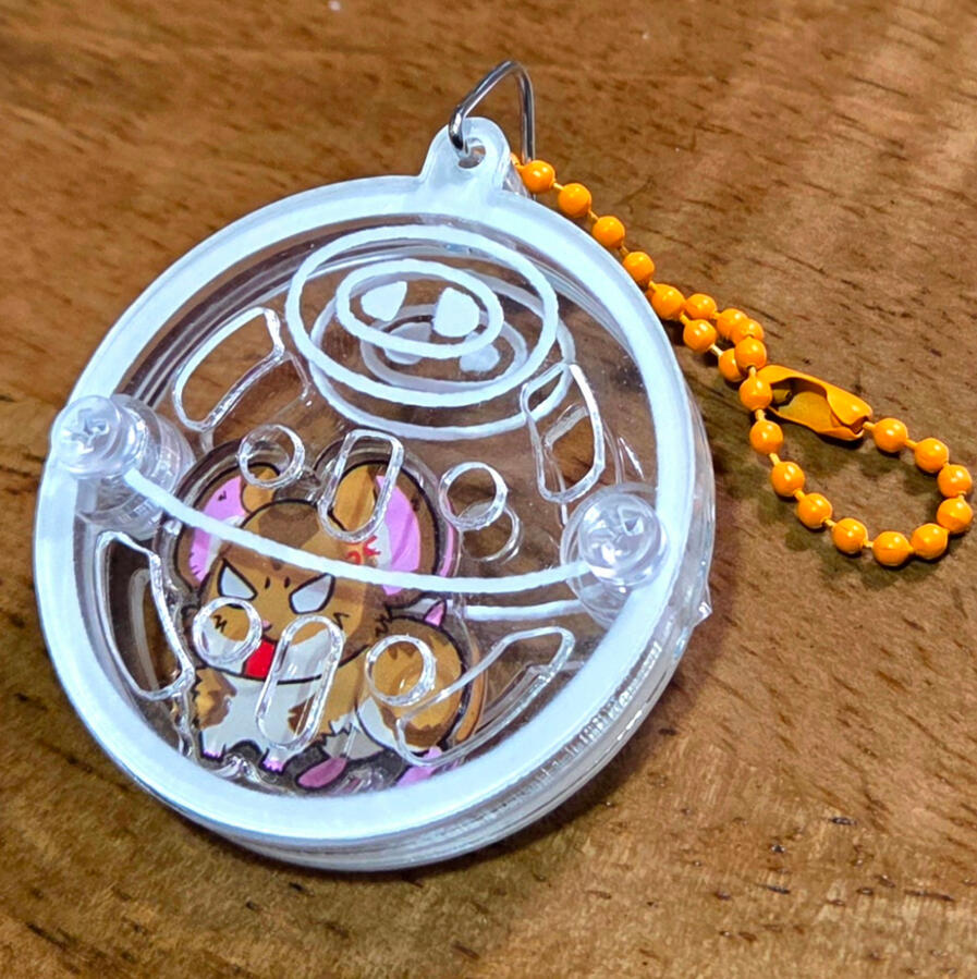 Hamster Ball shaker acrylic -assembled entirely in-house; screw assembly allows for hamster to be swapped for any 1'' charm
